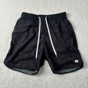 Vuori Banks Shorts Men's Small Black Camo Athletic Running Active Gym Workout 7"